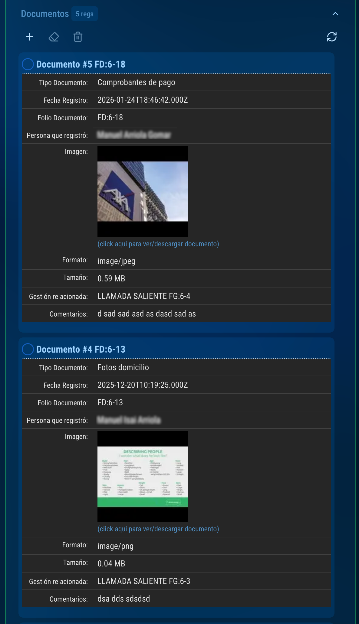 Documentos de expediente en Viveksys